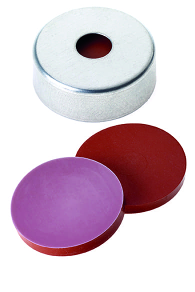 Afbeelding van Ultra High Temperature (UHT) Seal, Steel Crimp Cap, silver, with 5.0 mm centre hole