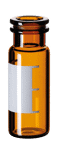 Afbeelding van 1.5 ml snap ring vial wide opening with label, amber