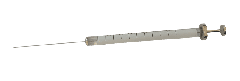 Afbeelding van Syringe; 10 µl; fixed needle; 26G; 50 mm needle length; beveled tip